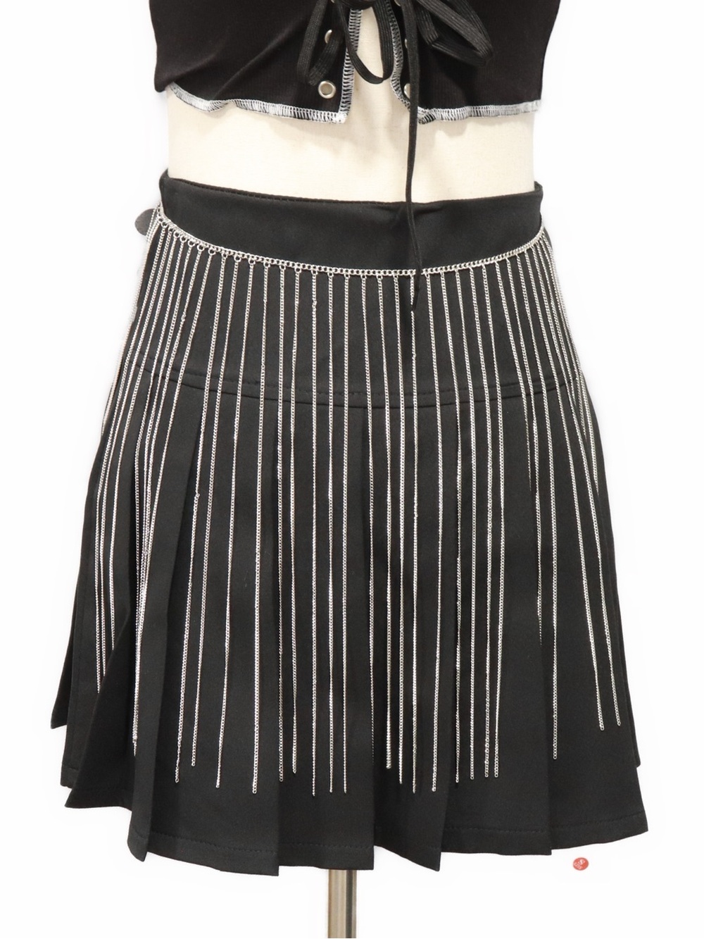 Silver fringe chains bottom accessory